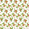 100% Cotton Digital Fabric Christmas Jolly Holly Berry 140cm Wide