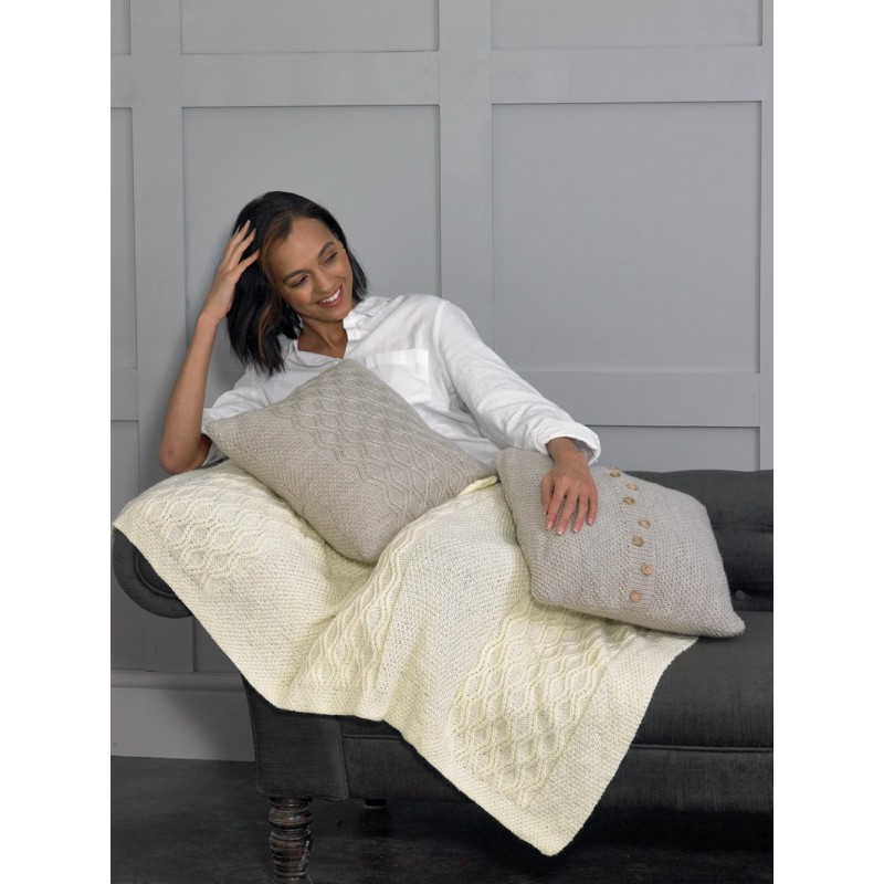 James C Brett Knitting pattern JB792 Blanket and cushion
