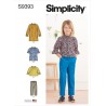 Simplicity Sewing Pattern S9393 Children's Dress, Tunic, Top and Trousers