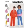 Simplicity Sewing Pattern S9394 Boys Girls Oversized Knit Hoodies Trousers Tops