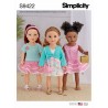 Simplicity Sewing Pattern S9422 Dress Skirt Top Cardigan Accessories 18″ Doll