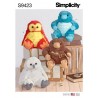 Simplicity Sewing Pattern S9423 Stuffed Toy Animals Playpus and Owls