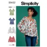 Simplicity Sewing Pattern S9452 Misses' Square neck Tops with Pleated Detail