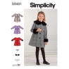 Simplicity Sewing Pattern S9461 Children's Lined Coats Detachable Collar