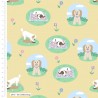 100% Cotton Fabric Freddie & Friends Chilled Dogs Sleeping