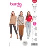 Burda Sewing Pattern 6056 Misses' Close Fitting Tops with Collar Variations