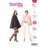 Burda Sewing Pattern 6063 Misses' Lined Capes in 2 lengths Small Stand Collar