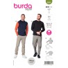 Burda Sewing Pattern 6064 Men's Classic Sweatshirt integral hood or Roundneck