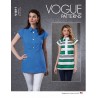 Vogue Sewing Pattern V1811 Misses' Semi Fitted Top With Collar Raglan Sleeves