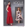 Vogue Sewing Pattern V1802 Misses' Dress Collar Extending into Ties in the Back