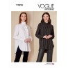 Vogue Sewing Pattern V1823 Misses' Petite Shirt Longer at the back Stand Collar