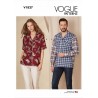 Vogue Sewing Pattern V1827 Unisex Shirts Button Down Closure