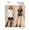 Vogue Sewing Pattern V1833 Misses Top Zipped Funnel Neck Elasticated Waist Skirt