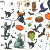100% Cotton Digital Fabric Rose & Hubble Halloween Icons Horror Spooky