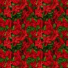 100% Cotton Digital Fabric Christmas Bunched Poinsettia 140cm Wide
