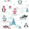 100% Cotton Fabric Christmas Polar Pals Penguin Island