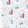 100% Cotton Fabric Beatrix Potter Peter Rabbit Merry Christmas Postbox