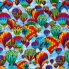 100% Cotton Fabric Timeless Treasures Bright Rainbow Hot Air Balloons