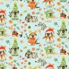 100% Cotton Fabric Dear Stella Grumpy Pugs Christmas Xmas Festive Dogs