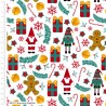 100% Cotton Fabric Christmas Gnome Santa Everyone Together