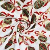 100% Cotton Fabric Christmas Retro Baubles Xmas Metallic Festive
