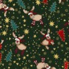 100% Cotton Fabric Rose & Hubble Christmas Rudolph Red Nose Reindeer 135cm Wide