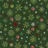 100% Cotton Fabric Rose & Hubble Christmas Snowflakes Stars Xmas 135cm Wide