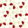 100% Cotton Fabric Rose & Hubble Christmas Mittens Hearts Snowflakes 135cm Wide