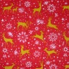 Polycotton Fabric Christmas Prancing Reindeers Xmas Festive