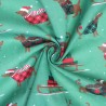 Polycotton Fabric Christmas Sausage Dog Dachshund Xmas Festive