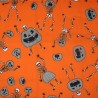 Polycotton Fabric Halloween Spooky Skeletons Pumpkins