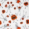 Polycotton Fabric Halloween Spooky Skeletons Pumpkins