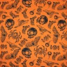 Polycotton Fabric Halloween Spooky Skulls Spiders Horror