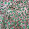 Christmas Foil Organza Fabric Scattered Christmas Trees Festive