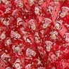 Christmas Foil Organza Fabric Scattered Festive Santa Claus