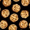 100% Cotton Fabric Timeless Treasures Chocolate Chip Cookies Dessert Food Sweets