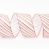 Eleganza Ribbon Wired Edge Christmas Candy Cane Stripe Glitter 63mm