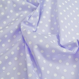 Lilac Polycotton Fabric 5mm Pastel Polka Dots Spots Spotty 