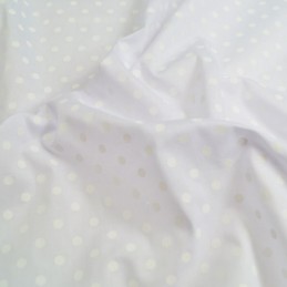 White Polycotton Fabric 5mm Pastel Polka Dots Spots Spotty 