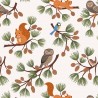 100% Cotton Fabric Lewis & Irene Evergreen Pine cone Branches Squirrel Autumnal