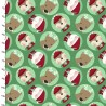 100% Cotton Fabric 3 Wishes Christmas Santa Reindeer Faces Circles Xmas Festive