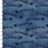 100% Cotton Fabric 3 Wishes Christmas Santa Sleigh Reindeer Silhouettes Xmas