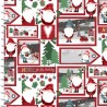 100% Cotton Fabric 3 Wishes Christmas Gnomes Patches Gonks Xmas Festive