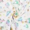 100% Cotton Fabric Little Johnny Christmas Pastel Driving Home for Xmas Festive
