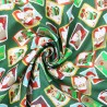 100% Cotton Fabric Little Johnny Christmas Santas Stamps Festive Xmas