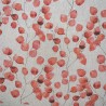 Cotton Rich Linen Look Digital Fabric Watercolour Leaves Vines Floral Art