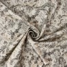 Cotton Rich Linen Look Digital Fabric Vintage Garden Meadow Floral Leaves
