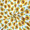 100% Cotton Fabric Large Yellow Sunflowers Floral 135cm Wide