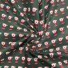 100% Cotton Fabric Lifestyle All Over Christmas Santa's in Lines 140cm Wide