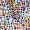 Polyviscose Tartan Fabric Fashion Rainbow Black Scottish Plaid Check Woven